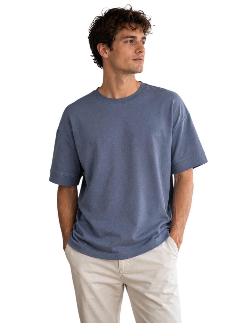 Jason Bolden x JF Men's Blue 100% Cotton Relaxed Crewneck T-Shirt Size L
